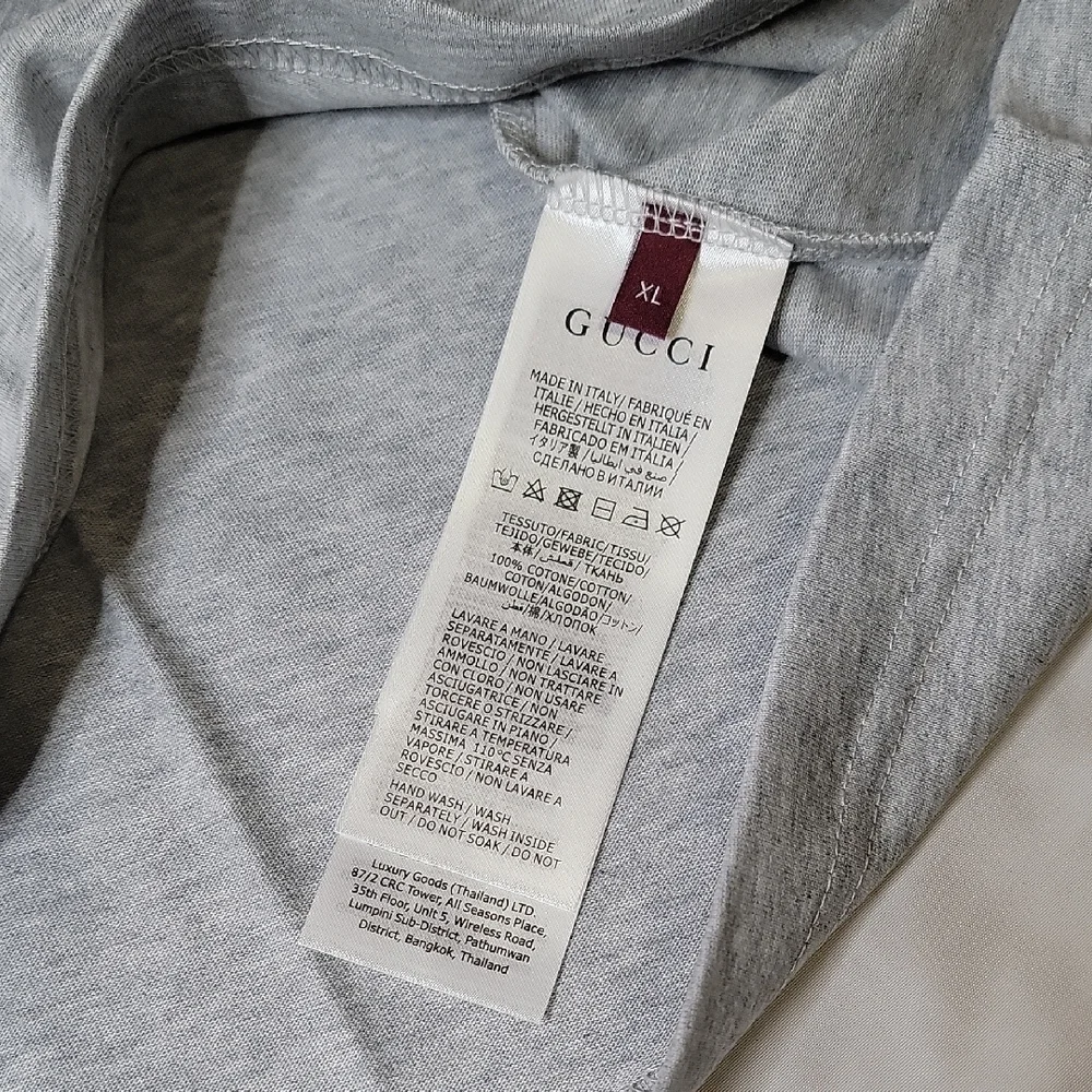 Gucci Cotton Jersey T Shirt With Print In Grey Mélange